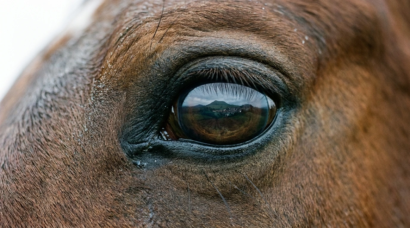 Un regard de cheval au Les Ecuries De La Garde, Romagnat